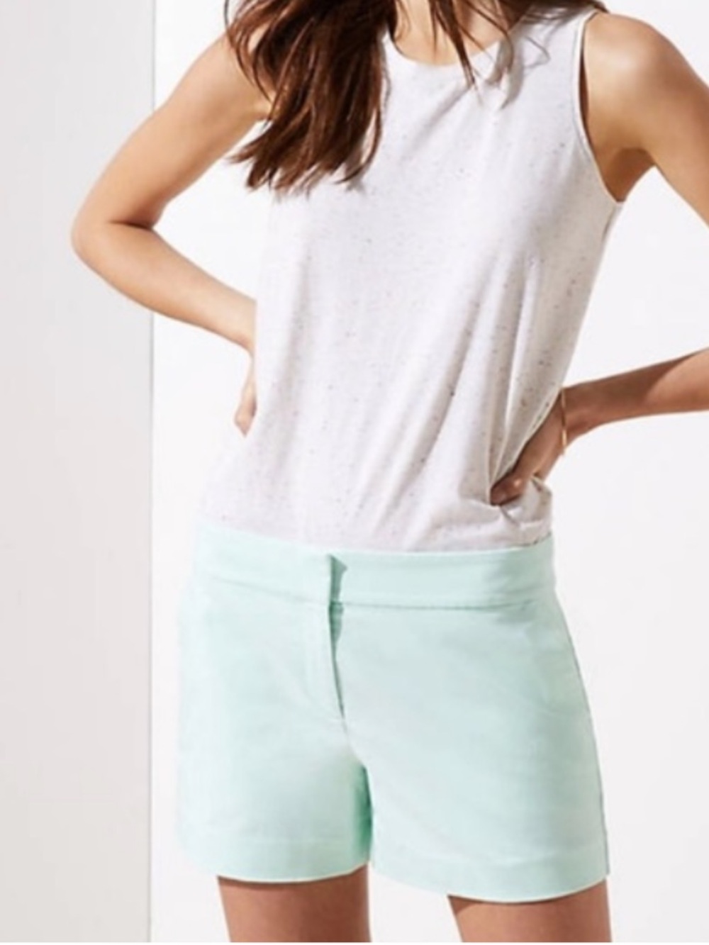 Ann Taylor Loft Mint Green Women's Bermuda Shorts casual capsule weekend wear 14